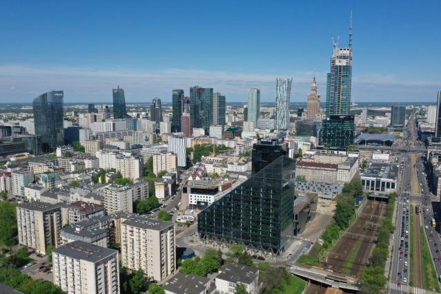 Aerial views of European Union Capitals - Warsaw, Poland